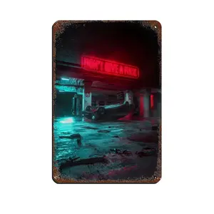 Vintage Metal Tin Signs Skiegraphic Time Metal Signs, Customize for Office, Business, Home, Workplace, Airbnb, Delivery Signs, Rust Free,Aluminum, Fade Resistant
