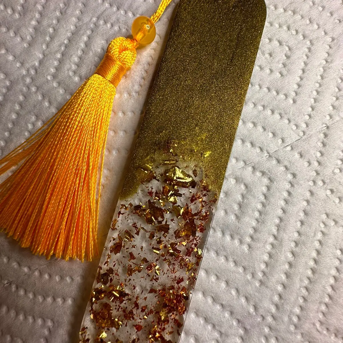 Handcrafted resin bookmark