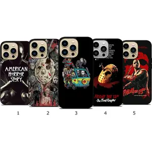 Horror Movie Theme iPhone Case, Halloween-Themed Protective Cover — Compatible with iPhone 11–17 Pro Max/Plus Series and Samsung Galaxy S23– Series