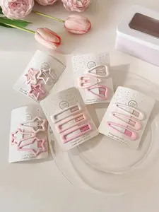 15pcs Matte Sweet Hair Clips Set, Front Bangs Back Headpiece Bb Clamps, Daily and Casual Party Use, Stylish Hair Accessories