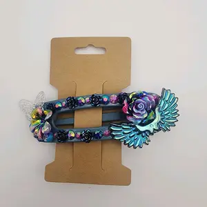 Beautifully Decorated Flatback Hairclips with Elegant Rose Design and Colorful Accents for Big Messy Bun Styling