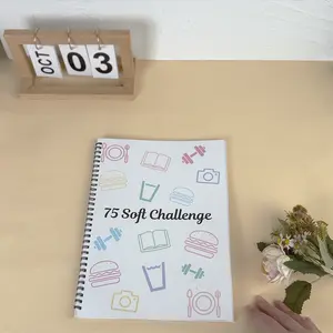 75 Soft Challenge Journal & Planner A4 Soft Challenge Planner Notebook for Time Management & Efficiency Improvement with Weekly & Monthly Calendar Pages for Habit Tracking and Self-Reflection