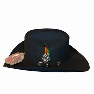 Texana 100X Negra Edicion Limitada/Tejana Negra con Plumita/Tejana Sinaloa Estilo Panter Chaparral