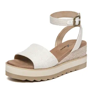 Women's Open Toe Platform Espadrille Wedge Sandals, Buckle Ankle Strap Footwear,summervibes