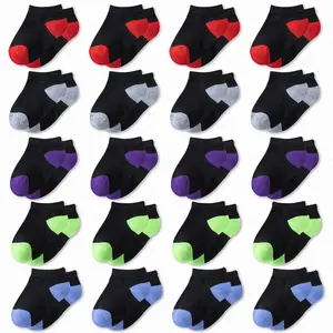 20 Pairs Toddler Kids Boys Girls Sport Ankle Athletic Socks Half Cushion Low Cut Socks