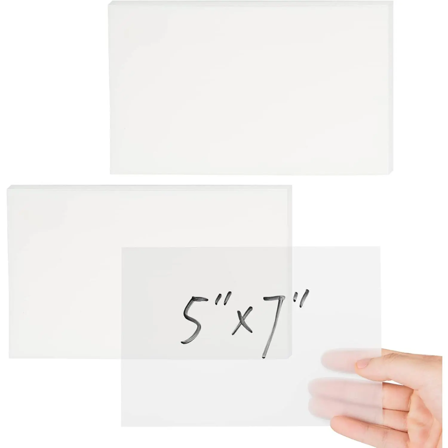 5x7 Inch Transparent Sticky Notes, 2 Pads Large Translucent Self-Adhesive Clear See Through  Supersize Sticky Notes for Office Woman School Classroom Teacher College Supplies White Color