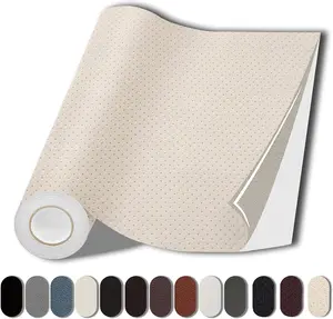 Leather Repair Patch, 17X79 Inch Breathable Perforated Self Adhesive Leather Repair Tape, Large Vinyl Patch Kits for Couch, Furniture, Sofa, Car Seat, Office Chairs (Beige, 17X79 Inch)