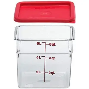 Cambro 6SFSCW135 Camsquare 6 Qt Polycarbonate Food Container with Lid, Clear | New / Sealed