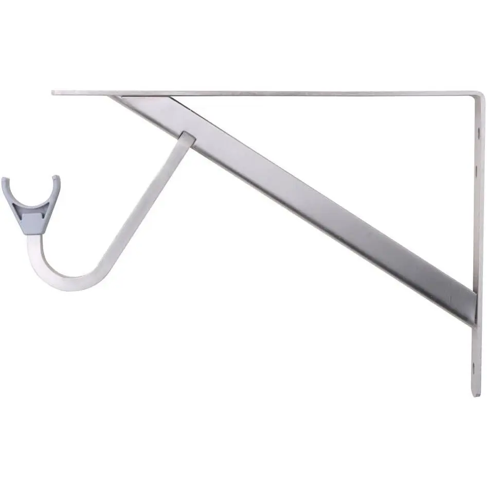 John Sterling RP-0495-BN Heavy Duty Metal Bracket - Brushed Nickel, 11-1/4 in., Slide-Through Rods, Wall Stud Mount, Supports Up to 1,000 lbs, Attractive Brushed Nickel Finish