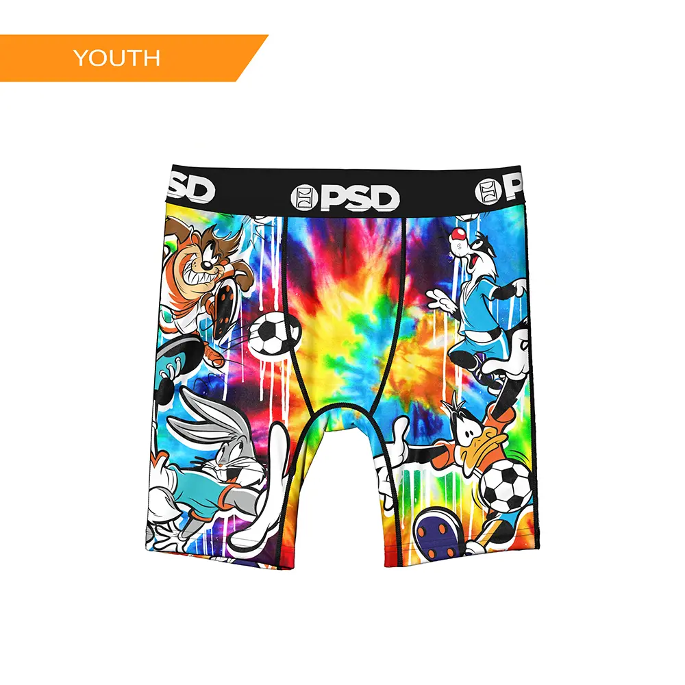 PSD Youth Boys Looney Soccer Boxer Brief - Soft, Breathable and Comfortable Stretch Underwear