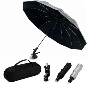 [Upgraded 2026 Latest]Umbrella 56" HVAC Sun Shade with Magnetic Mount, Universal Clamp Included, Reinforced 12-Rib Fiberglass Frame, Portable Wind-Resistant Design, Carry Bag Included, 180° Adjustable for Outdoor Work and AC Repair