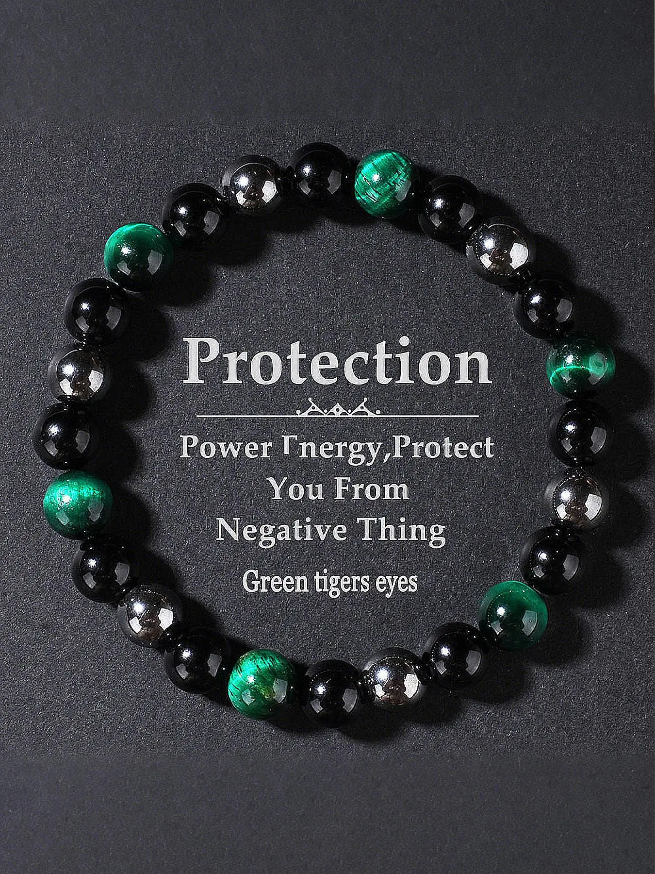 Natural Green Tiger Eye Stone Beaded Bracelet, Gemstone Bracelet, Crystal Bracelets, Crystals Bracelets, Beautiful Bracelets, Fashionable Jewelry for Women & Men, Trendy All-match & Exquisite Jewelry for Birthday Gift