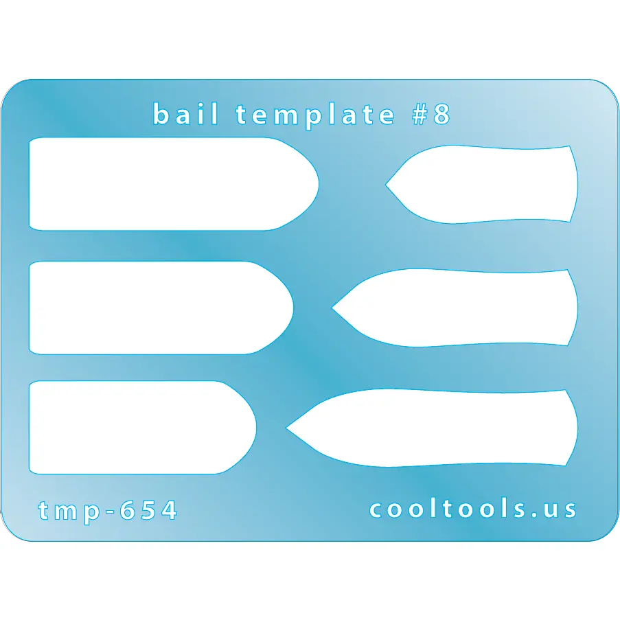 Bail Template #8, Stencil for Cutting and Creating Perfect Bails by Cool Tools, Repeatable Reusable Templates for Jewelry Making