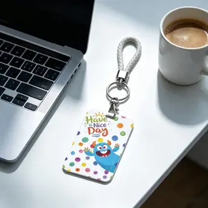 Transparent Abs Card Sleeve with Star Keychain, Durable and Lightweight, Ideal for Student Ids, Work Badges, Public Transport Cards