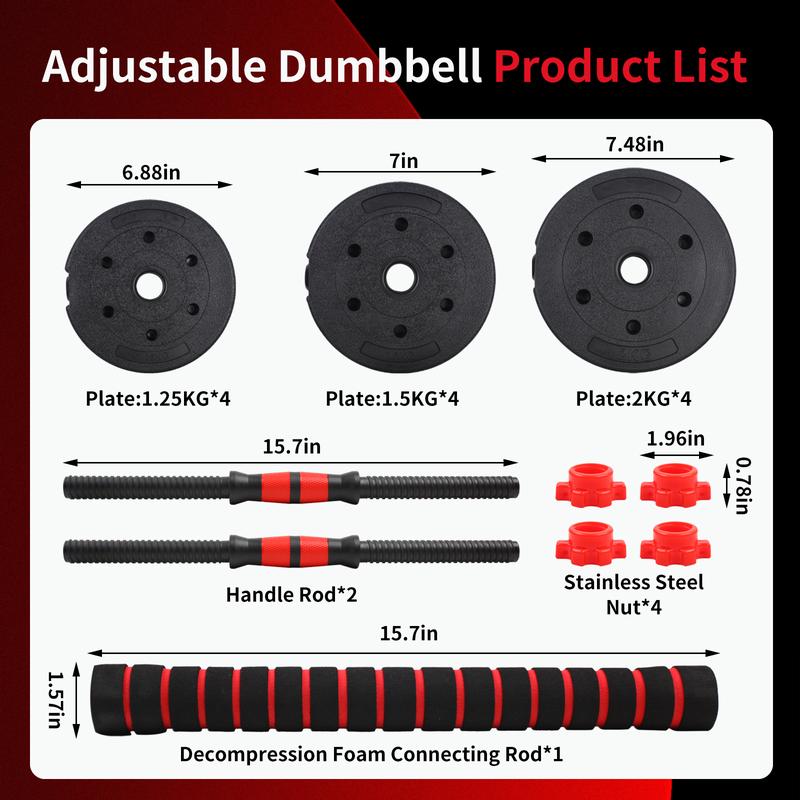 22/44LBS Adjustable-Dumbbells-Sets,Free Weights-Dumbbells Set of 2 Convertible To Barbell A Pair of Lightweight for Home Gym,Women and Men Equipment
