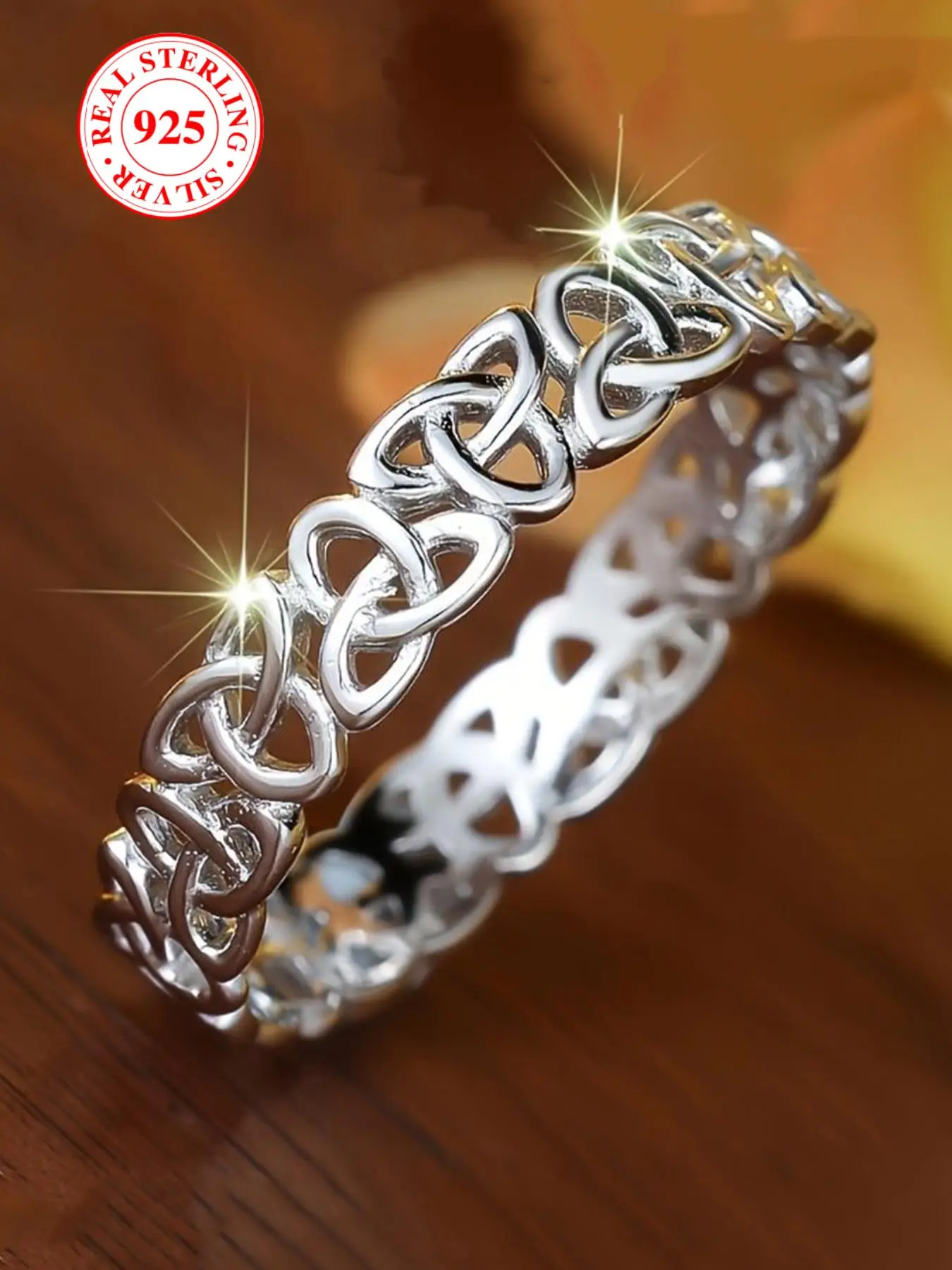 S925 Sterling Silver Hollow Out Geometric Design Ring, Vintage Engagement Ring, Fashion Accessories for Women & Men, Trendy All-match & Exquisite Jew