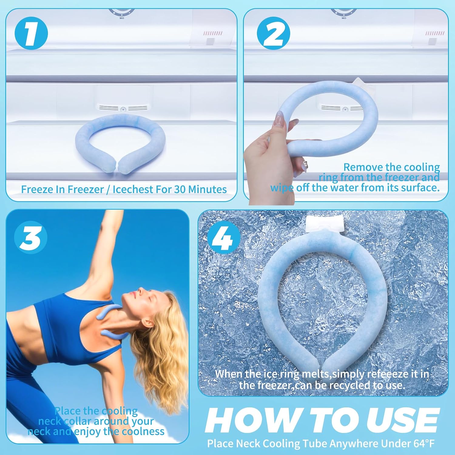 2026 New Neck Cooling Tube, Reusable Natural Crystallization Cooling Ring (Below 28°C Solidification), Wearable Hands-Free Ice Collar Cooler for Hot Weather Relief, Portable Cooling Essential for Men & Women, Summer Gifts 2026 New Neck Cooling Tube, Reusable Natural Crystallization Cooling Ring (Below 28°C Solidification), Wearable Hands-Free Ice Collar Cooler for Hot Weather Relief, Portable Cooling Essential for Men & Women, Summer Gifts