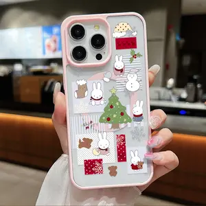 Christmas Miffy Rabbit Clear Magnetic Phone Case , Compatible with MagSafe Silicone Bumper Protective Cover For iPhone X XS 11 12 13 14 15 16 17 Pro Max Plus Air Bunny