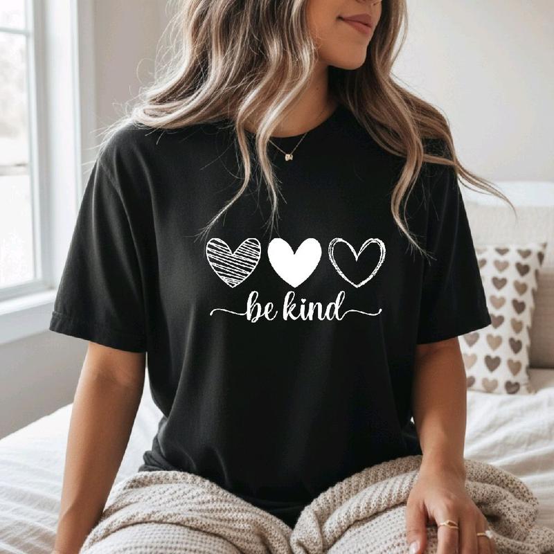 Be Kind Heart Shirt | Bella Canvas 3001 Soft Unisex Valentine T-Shirt | Kindness Heart T-Shirt | Heart Graphic Tee