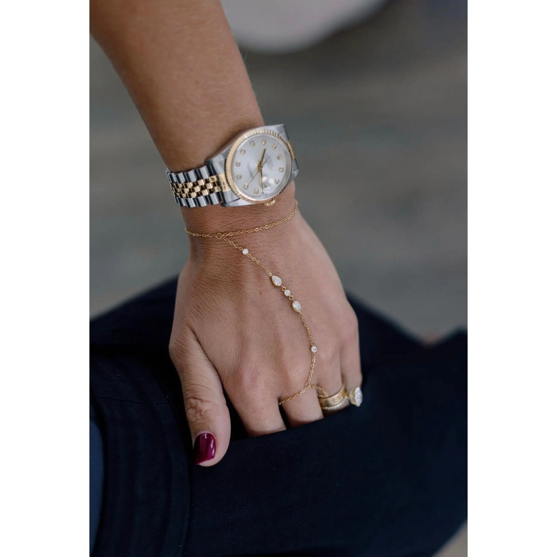 Willow Hand Chain Bracelet Water Resistant Adjustable Six To Seven Inches