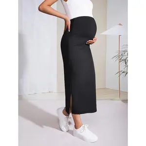 Maternity casual summer dress, stretchy and comfortable, black dress, hip-hugging skirt, professional hip-hugging skirt