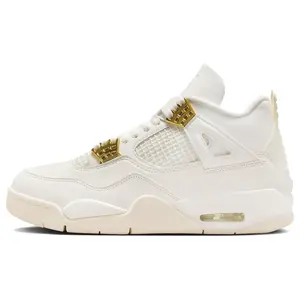 Jordan Air Jordan 4 Metallic Gold Women's Retro Basketball Sneakers in White with Comfort and Durability Trending Shoes, House White Official Shoes to Get / Maison Mihara