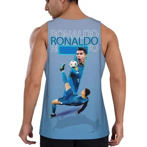Cristiano Ronaldo's legendary bicycle kick printed vest, a must-have for football fans, comfortable for both sports and everyday wear.