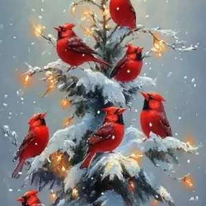 Cardinal Pattern DIY Diamond Arts Colorful Painting Kit without Frame, DIY 5D Diamond Arts Colorful Painting Kit, Wall Art Decor for Home Bedroom, Diamond Painting Kits