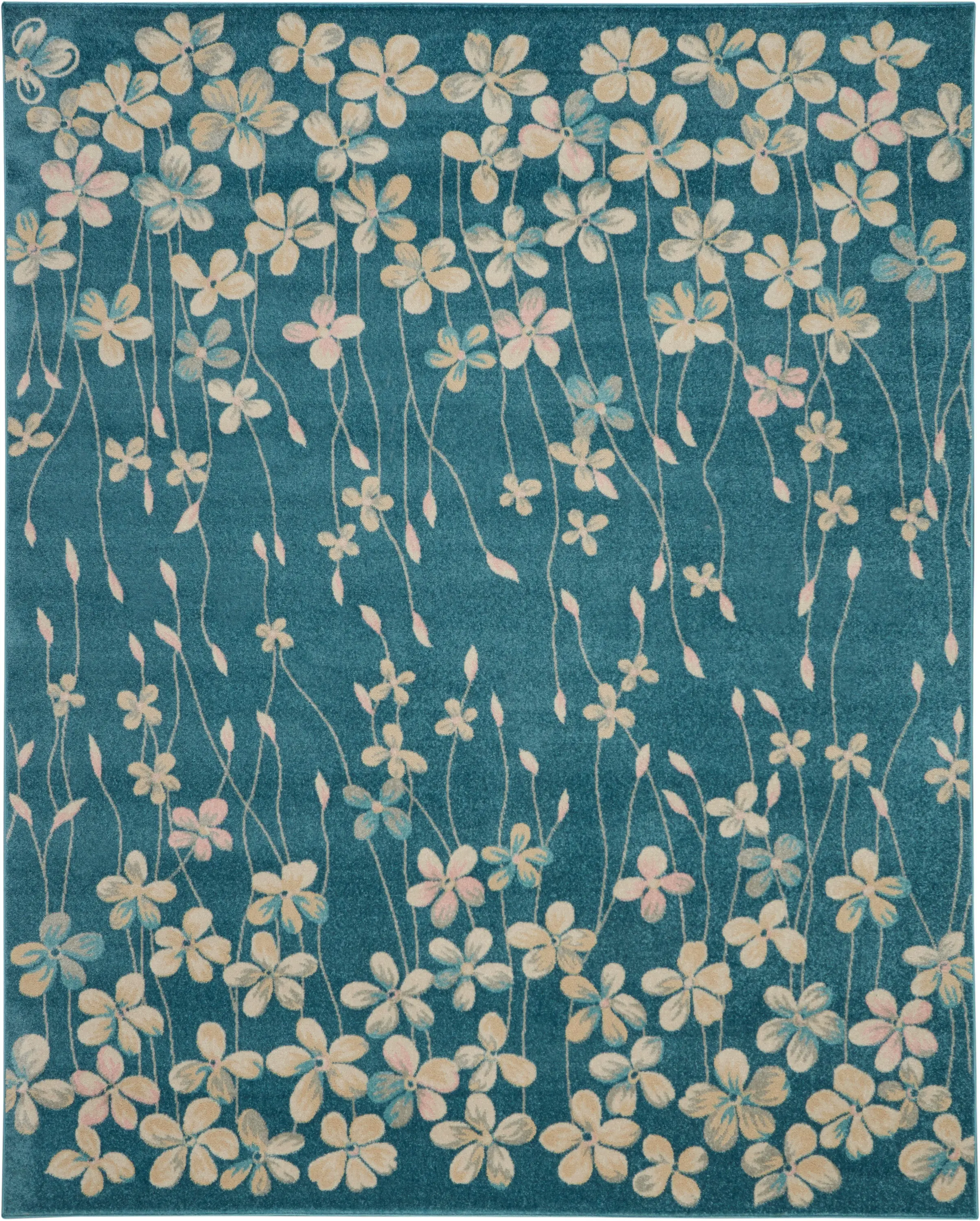 Nourison Home Tranquil TRA04 Turquoise Contemporary Power-loomed Rug