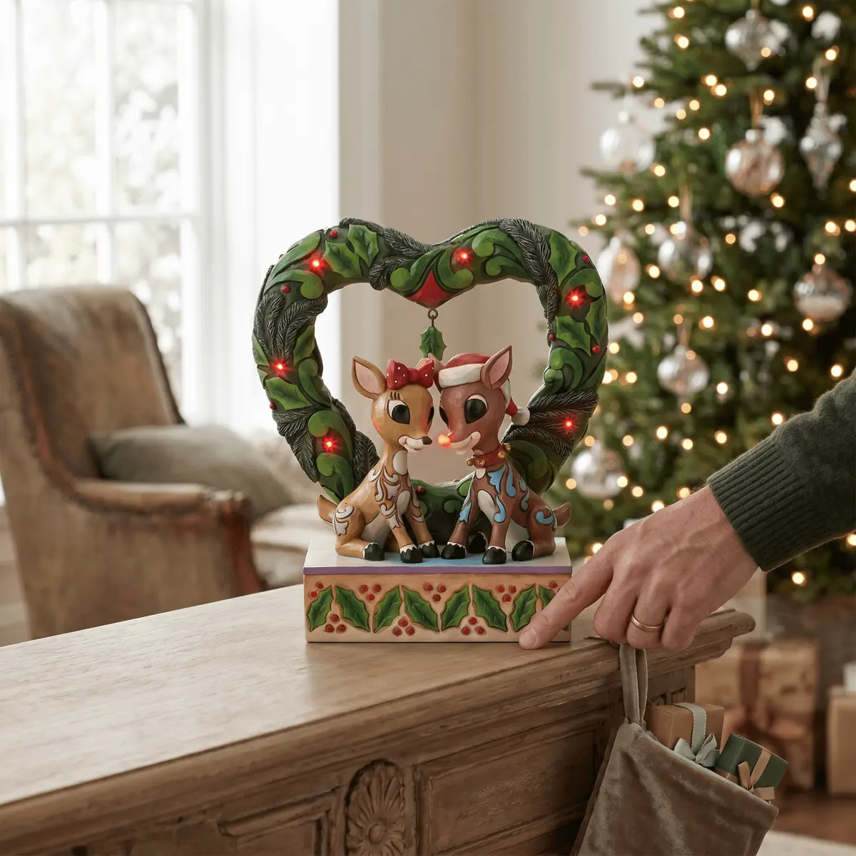 Rudolph &Clarice Heart Wreathe