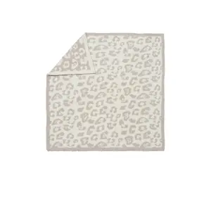 Barefoot Dreams CozyChic in The Wild Baby Blanket in Cream & Stone