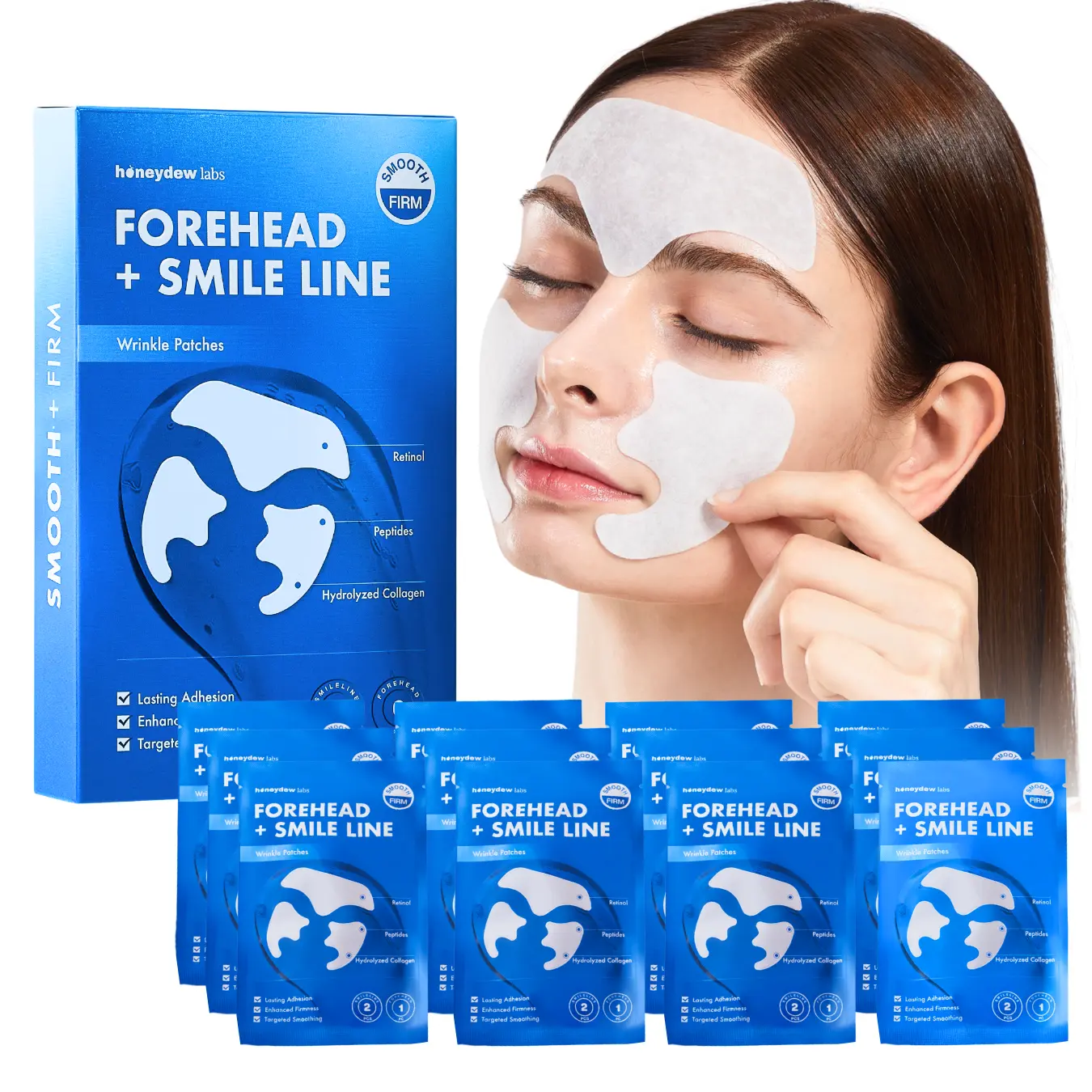Forehead and Smile Line Wrinkle Patches, Smooth & Hydrate Skincare Face Masks for Anti-Wrinkle Care