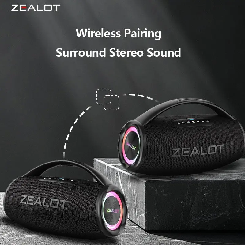 ZEALOT S97 Wireless Speaker, 80W Portable Subwoofer Wireless