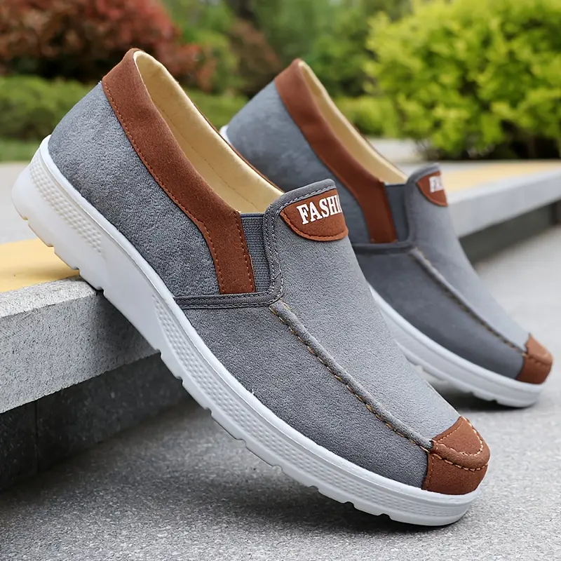 Men's Casual Slip-On Sports Shoes - Lightweight Fabric Upper, Breathable, Slip-Resistant for Walking, Training, Walking Shoes, Footwear, Trainer, Athletic, Braid, Men's Shoes