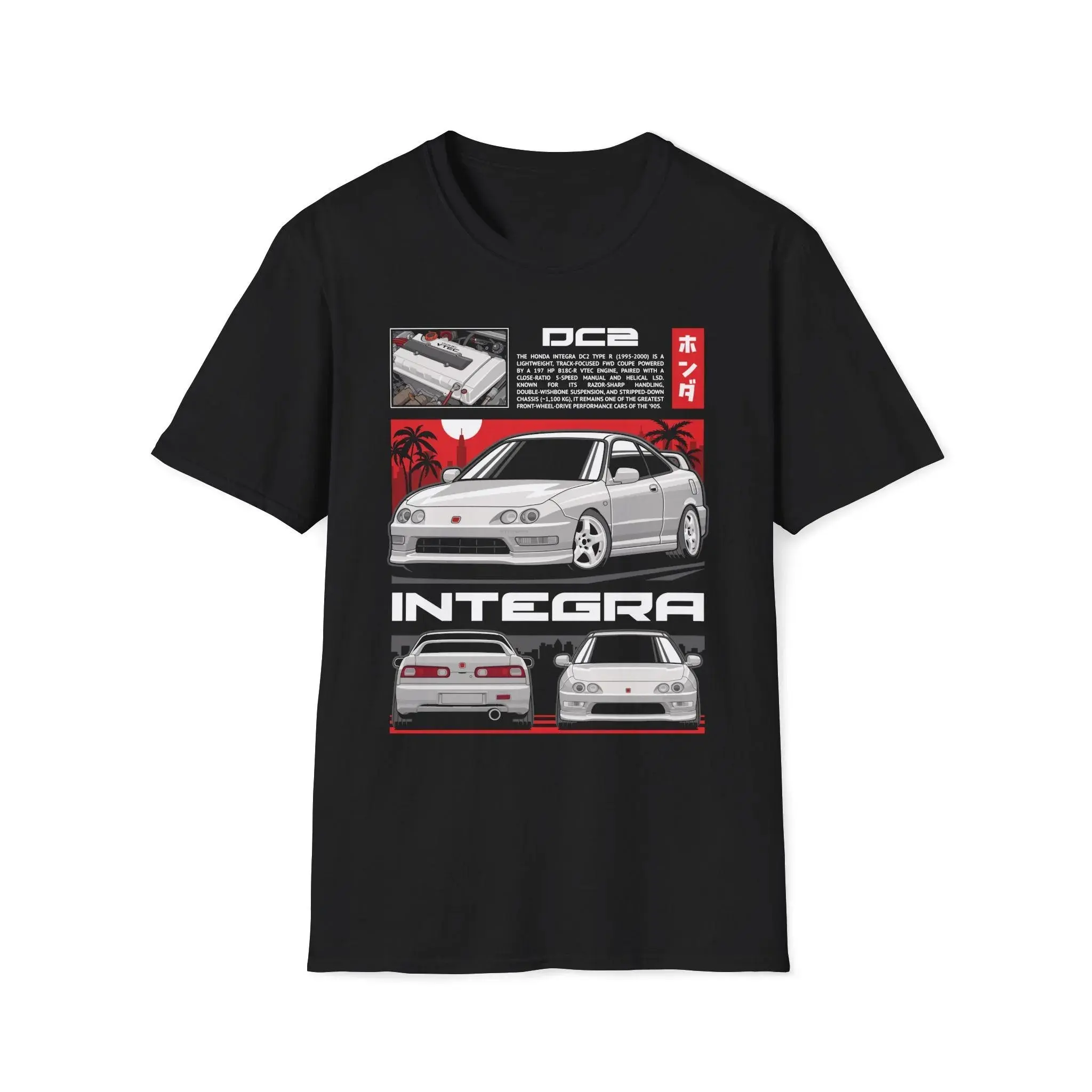 Integra DC2 Type R Unisex T-Shirt Sweatshirt Hoodie - Performance Automotive Graphic Design, Car Enthusiast Gift, JDM Streetwear Tee