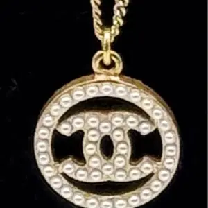 Pre-owned CHANEL Cocomark Logo Pendent Pearl Necklace Pearlnecklace