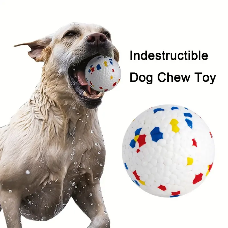 Undestructible Dog Chew Toy, Interactive Training Ball - 6.3cm Heavy-Duty ETPU Rubber Non-Toxic Dog Ball, Suitable for Dogs with Strong Bite Force, Suitable for All Breeds, Floats and Highly Resilient, Perfect for Ball-Picking Game