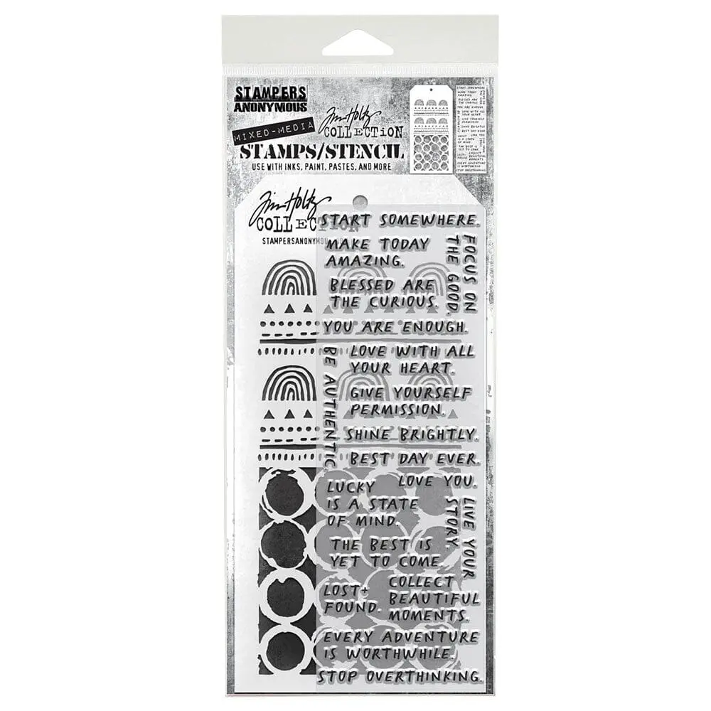 Tim Holtz Stampers Anonymous Stamp & Stencil Mixed Media #62