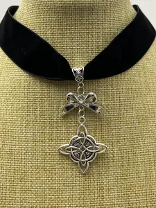 Gothic Witch Knot Necklace, Celtic Knot Pendant Chain, Good Luck Trinity Clover Necklace, Women's Witch Jewelry Gift