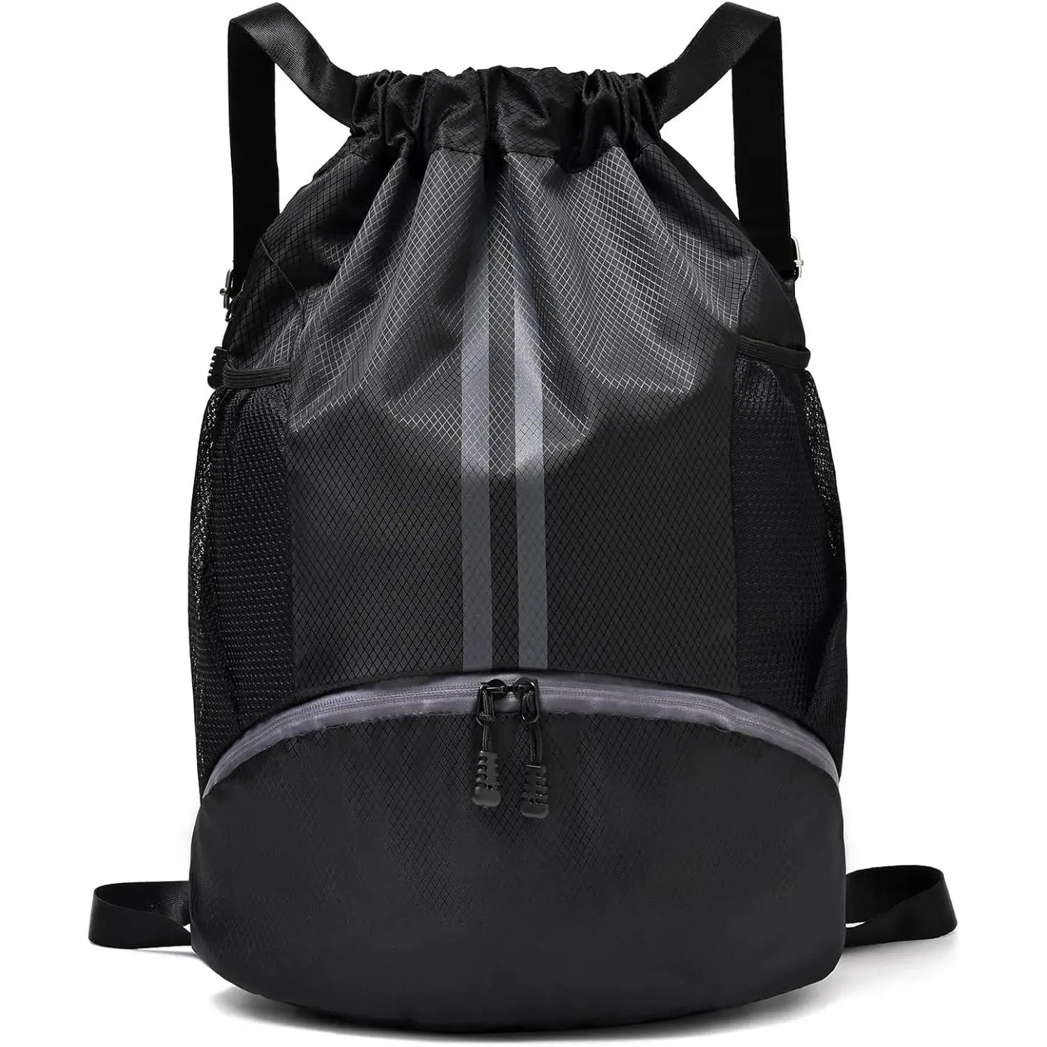 Waterproof Drawstring Gym Bag for Adult Males - Rainproof Carry, Durable, Large Capacity Storage, Shoes Compartment, All-Season Use, Ideal for Soccer, Daily Work Commutes, Shopping Trips