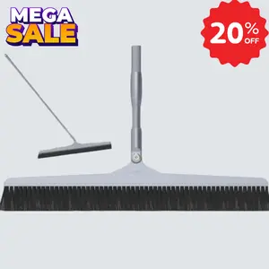 Real Horse Hair Angle Broom with Extendable Handle – 18 Inch Wide Flexible Head – Cleaning Brush for Floors, Tiles, Wood – for House Cleaning Plastic Household
