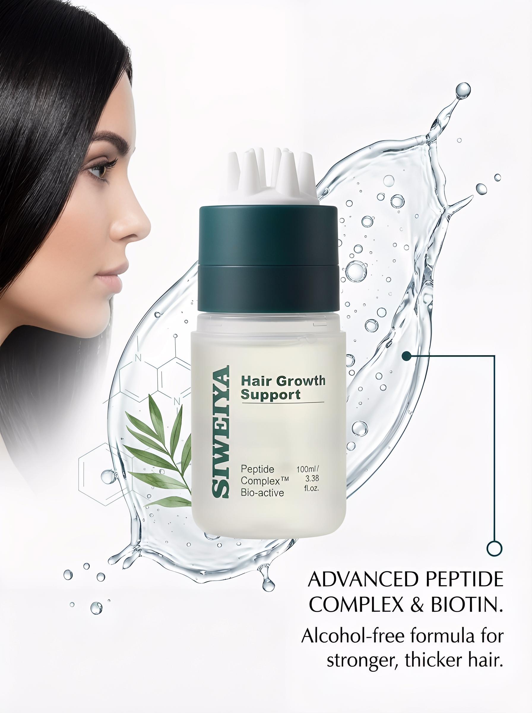 Korean Hair Growth Scalp Serum  with Built-in Scalp Massager— Peptide Complex Formula for Thinning Hair, Supports Fuller-Looking Strands, Plant-Based Bio-Active Care to Strengthen Roots & Soothe Scalp, Scalp Care Product. Haircare product, 100 ml