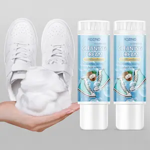 2PCS White Shoe Cleaning Brushes with Foam Cleaner - Instant Mousse Sneaker Cleaner, Travel-Friendly Household All-Purpose Shoe Care Tool