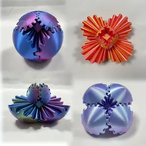 3D Printed Gear Transformation Ball - 6cm/2.36in, Multicolor Relax Toy with Movable Joints, Unique Decorative Ornament for Car, Home, and Office, Creative Halloween Gift Idea, Unique Gift Item |   Dynamic Decor Piece |   3D Printed Plastic, Cool Toys