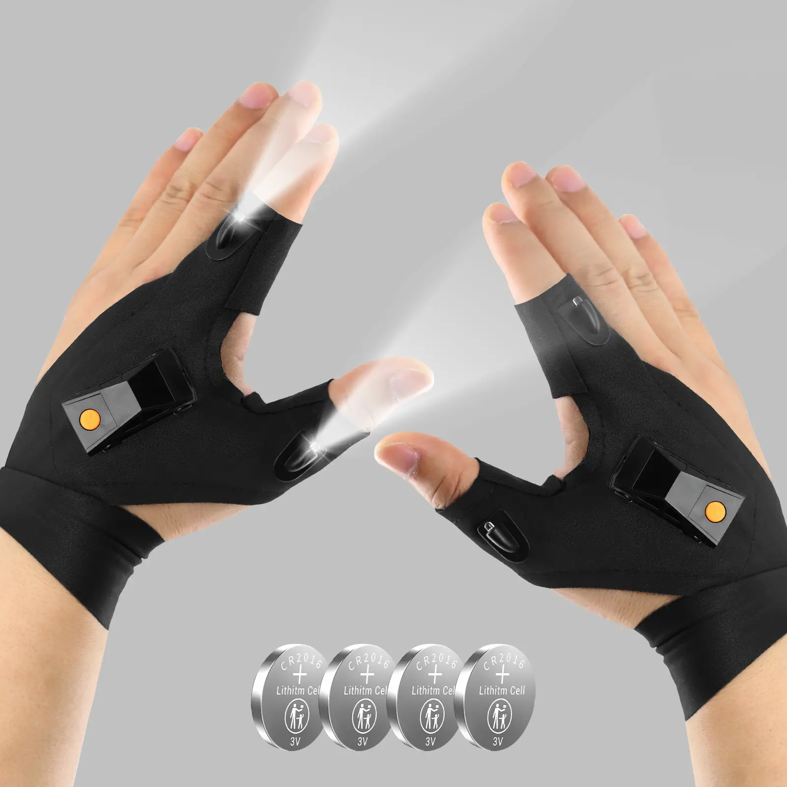 Luminous Night Gloves Waterproof Anti-slip Breathable Touch Screen Gloves for Night Running Wild Fishing Cycling Outdoor Sports