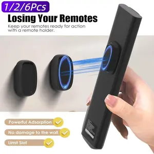 1/2/4/6 pack Cross border remote control magnetic tape storage on the wall, no drilling required, wall mounted, Wall Mountable, strong magnetic silicone plug board holder, buckle hook, Wall Hanging Fastener