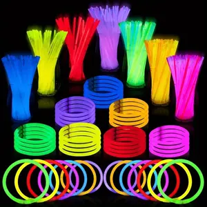 144pcs 8" Glowsticks, 7 Colors, Bracelets, Necklaces, Glow In The Dark For 10-14 Hours, Easter, Christmas, Halloween Supplies Pack, Football Party Supplies, Multi-Item Party Favor Packs