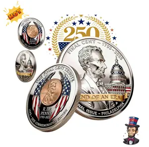 Final Cent Tribute Coin 2025 New uncirculated The Last Mint Penny Commemorative Coins 3D Engraved Smooth Version Cent Challenge Pennies for Collector Diy Toys