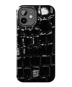 Black Croc iPhone Case - Protective Hard Cover & Optimal Protection