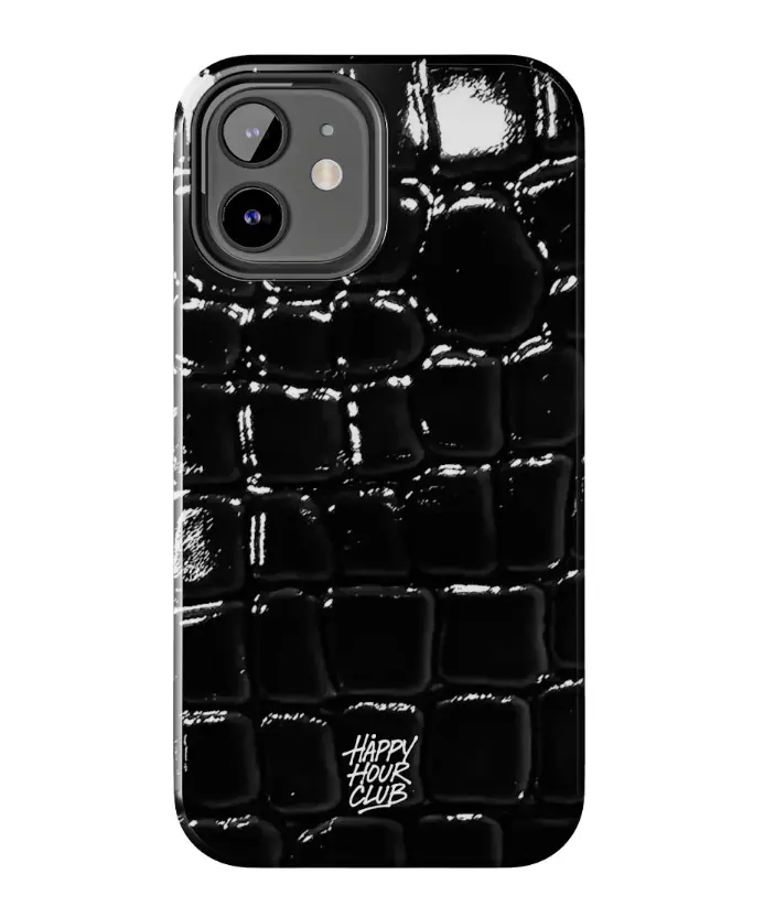 Black Croc iPhone Case - Protective Hard Cover & Optimal Protection